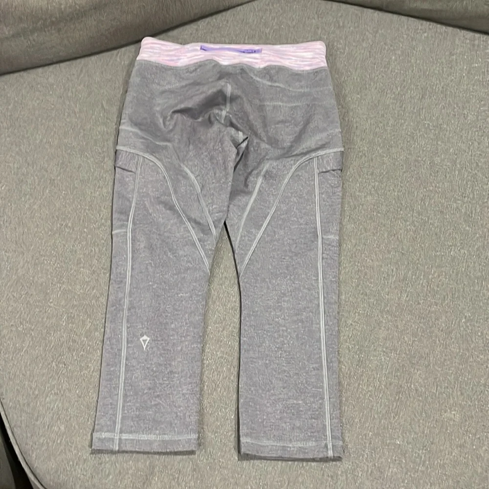 COPY - Ivivva Gray Crops size 12 with pink and purple waistband - Picture 6 of 13